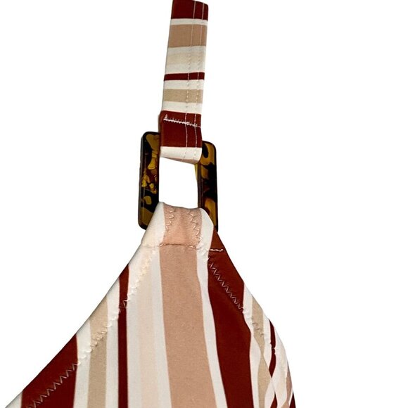 Cupshe One Piece Striped Cross Back Belted Swimsuit Women's Large NEW NWT - Picture 8 of 13